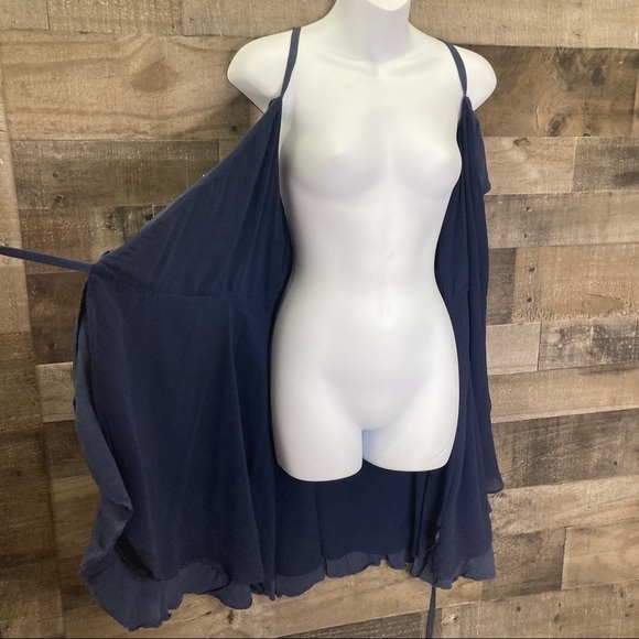 Cupcakes and Cashmere Navy Ruffle Wrap Dress - Picture 6 of 10